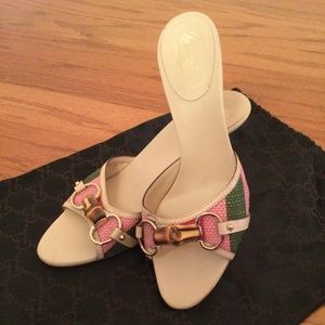 Gucci horsebit bamboo size 8 slides